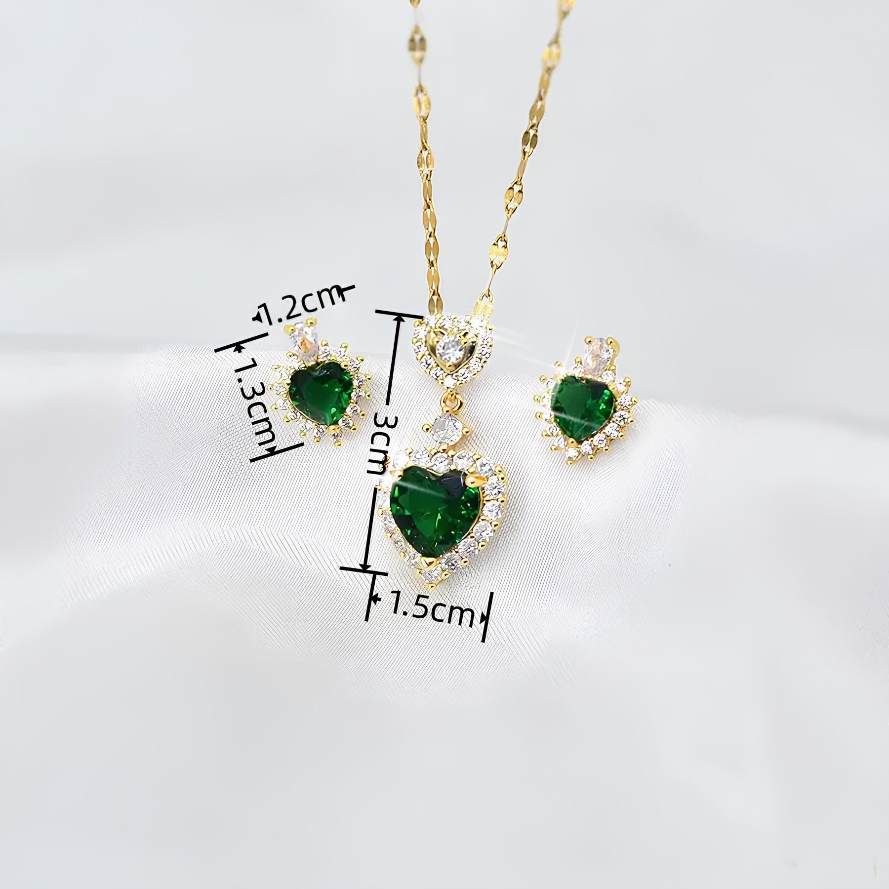 Conjunto Majestade Esmeralda Colar e Brincos